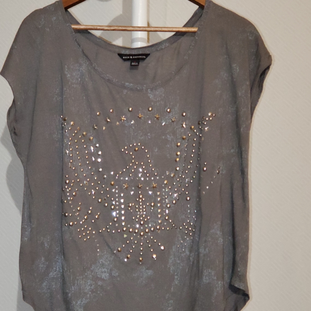 Rock & Republic embellished eagle shirt